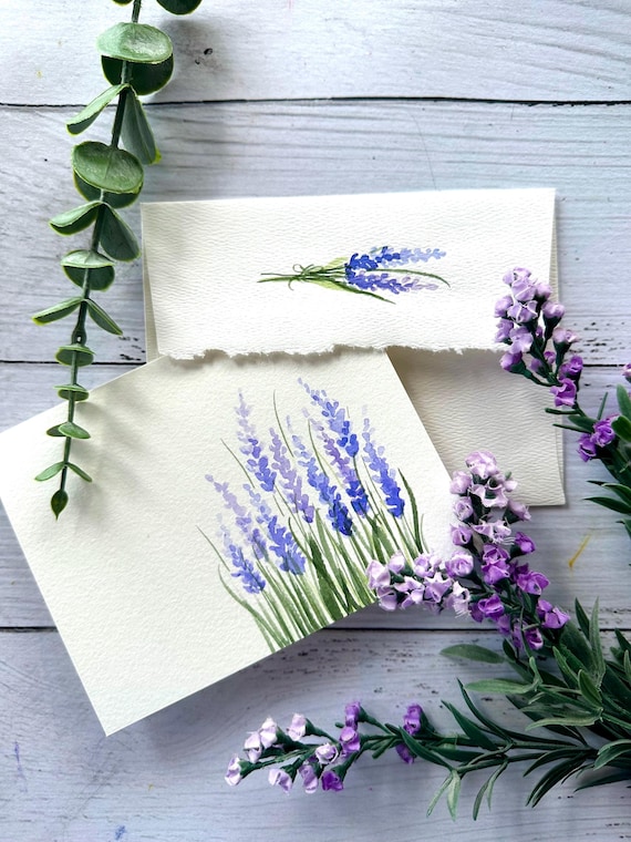 Set of 8, Original Hand Painted Watercolor Blank Note Cards  Hand painted set of blank water colored cards main image 1