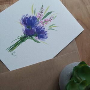 Original Hand Painted Watercolor Floral, Birthday, Blank Greeting Cards ...