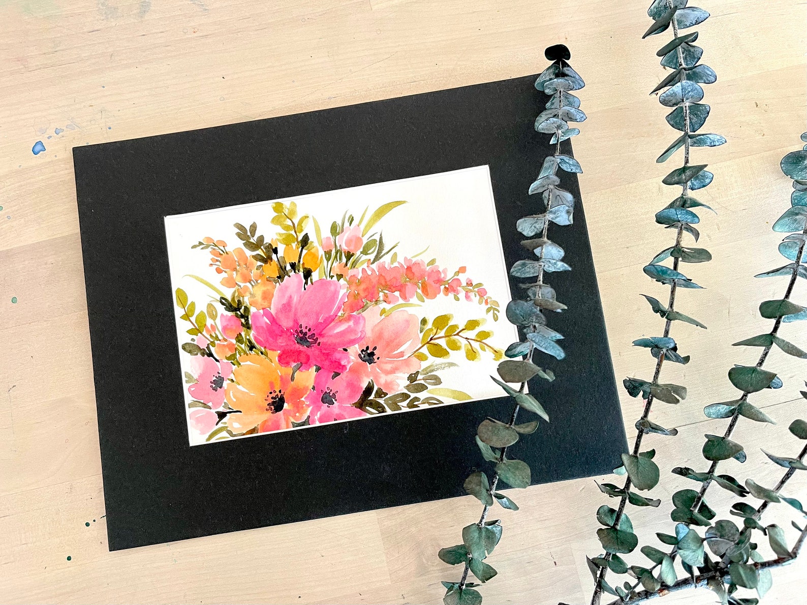 5x7 Original Hand Painted Watercolor Floral Art Wall Decor - Etsy