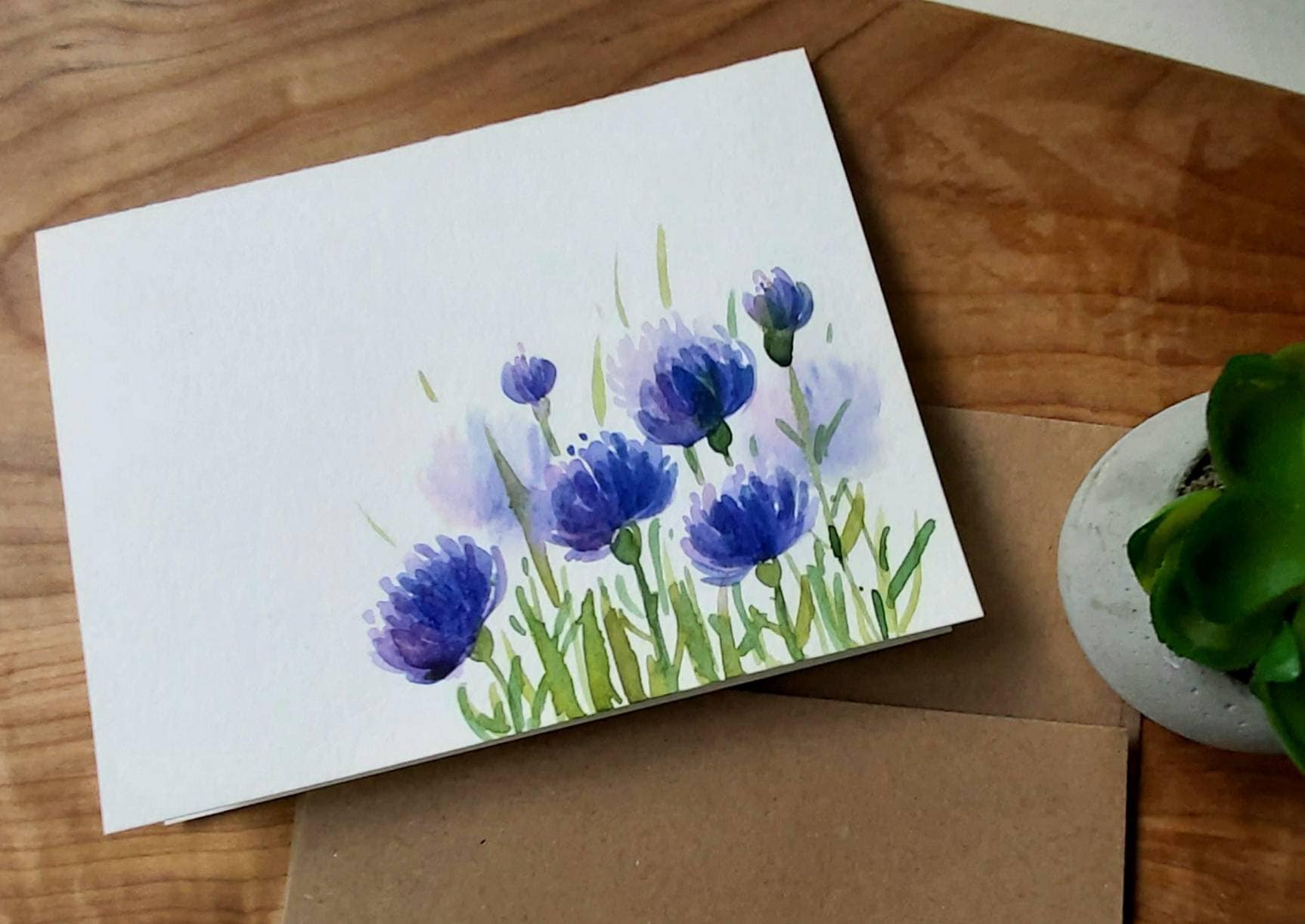 Original Hand Painted Watercolor Floral, Birthday, Blank Greeting Cards ...