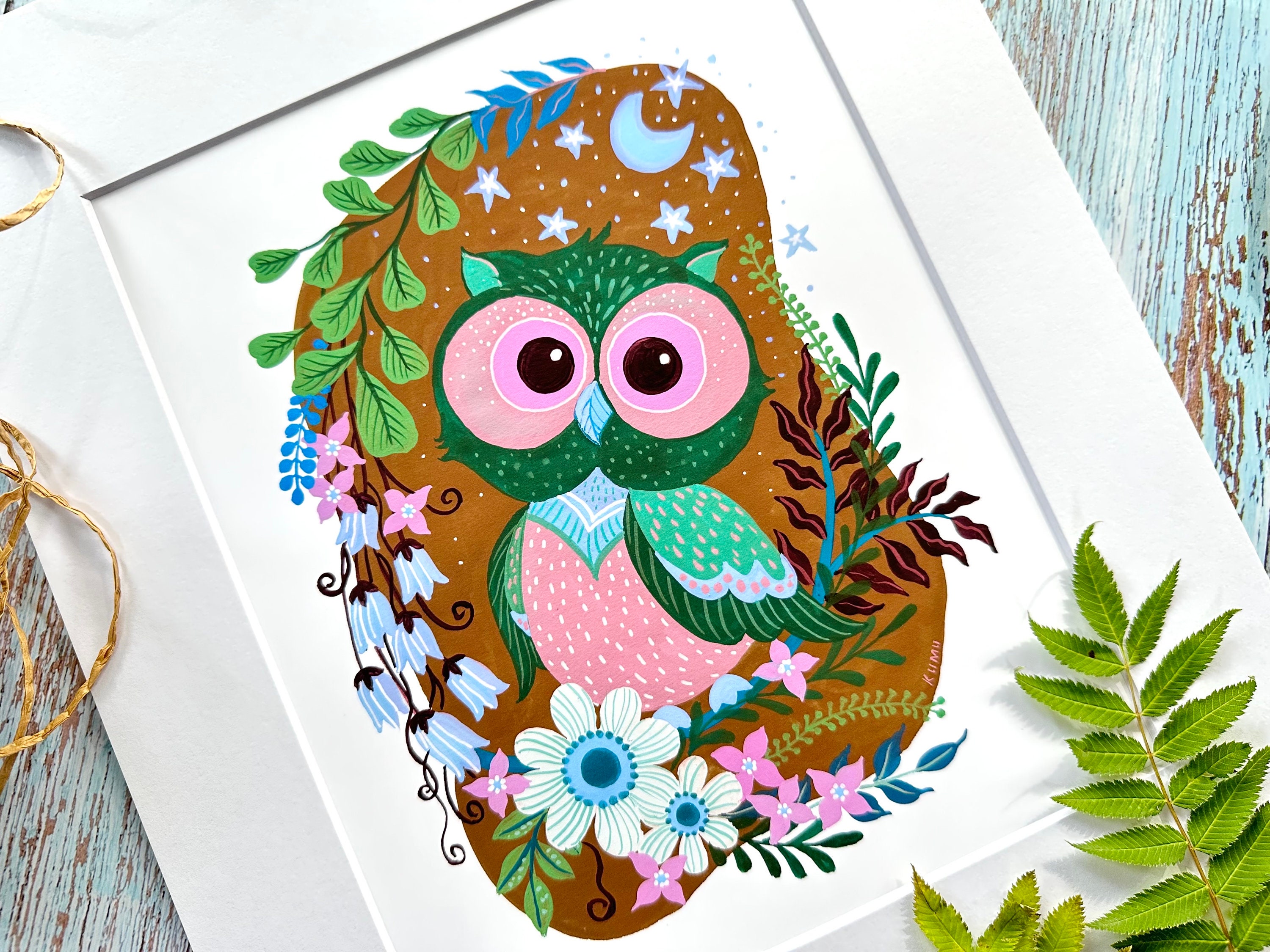 Art print, nursery wall art, owl, birthday gift for toddler, modern folk art, animal print, nursery 