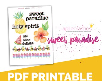 Sweet Paradise Words Bible Journaling Digital Download Printable