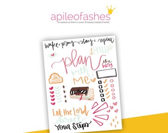 Plan With Me Digital Download Bible Journaling Printable, Bible Margin Stickers, Bible Stickers, Sticker Printable
