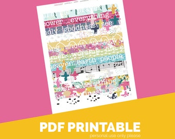 Bible Elements Mixed Media Washi Printable Bible Journaling, Margin Stickers, Bookmarks, Sticker Printable