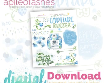 Capture Beauty Bible Journaling Printable, Margin Stickers, Bookmarks, Sticker Printable
