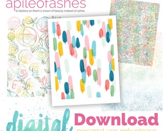 Springtime Papers, Digital Bible Journaling, Margin Stickers, Bookmarks, Sticker Printable