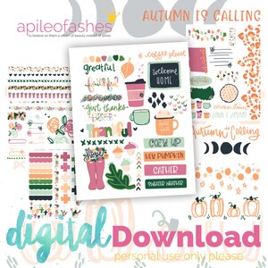 Autumn is Calling - Printable Bible Journaling, Margin Stickers, Bookmarks, Sticker Printable