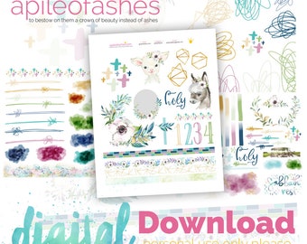 Holy Week Easter Elements  Bible Journaling Digital Download Printable