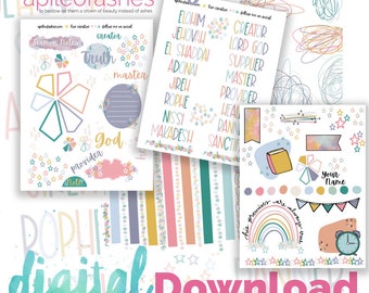 Your Name - Printable Bible Journaling, Margin Stickers, Bookmarks, Sticker Printable