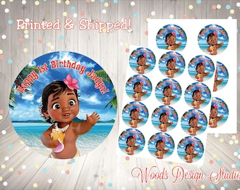 Baby Moana Birthday Stickers Personalized Thank You Stickers Baby Moana Party Favor Labels Baby Shower Stickers