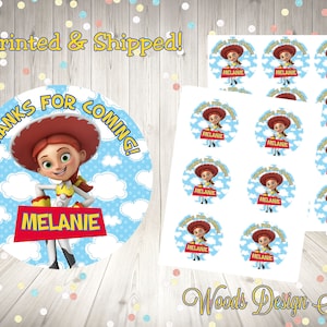 Toy Story Jessie // Personalized // Printed & Shipped // Thank You Birthday Stickers // Choice of Size // Round Favor Label