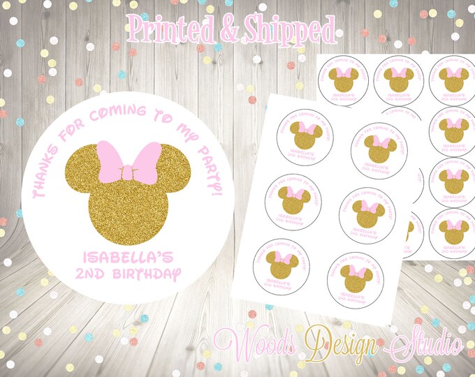 Minnie Mouse Sticker, Personalized, Printed &amp; Shipped, Thank You ...