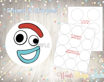 Toy Story Forky Stickers, Make Your Own Forky Face, Printed & Shipped, Birthday Labels, Choice of Size, Party Favor Label, Fast Shipping