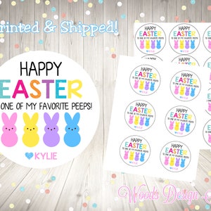 Easter Favorite Peeps // Easter Stickers // Choice of Size // Labels // Personalized // Printed & Shipped