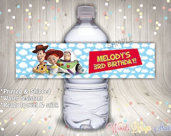 Toy Story // Custom Water Bottle Labels // Bottle Wraps // Water Resistant // Personalized // Printed & Shipped