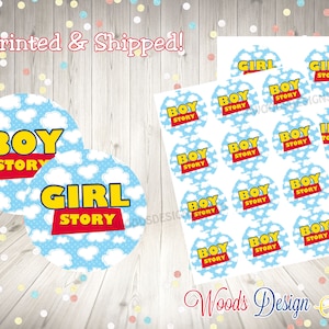 Toy Story Party Boy Girl Story // Personalized // Printed & Shipped // Thank You Birthday Shower Stickers // Choice of Size // Favor Label