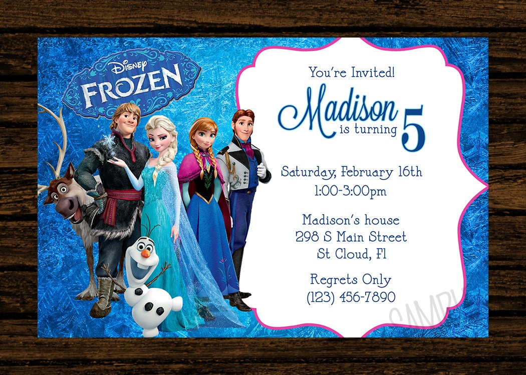 Custom Frozen Birthday Party Invitations Diy Printable File Etsy