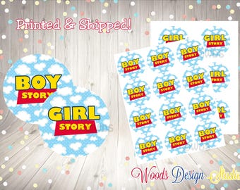 Toy Story Baby Shower Labels Boy Girl Party Favor Stickers Birthday Thank You