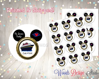 Disney Cruise Exchange Stickers, Personalized Round Sticker Labels for Fish Extender & Gift Bags, Printed Party Cruise Stickers
