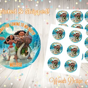 Baby Moana Birthday // Pua Hei Hei // Custom Water Bottle Labels // Bottle Wraps // Water Resistant // Personalized // Printed & Shipped image 5