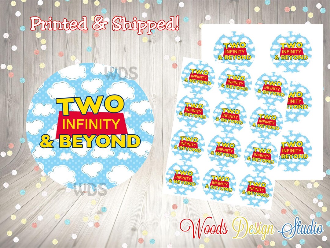 Infinity Labels Toy Story Two Infinity Stickers Round Party Labels for Birthday Favors ...