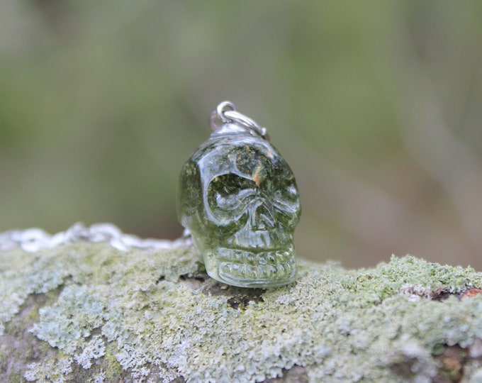 Green Plant Skull Necklace