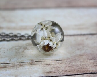 Double White Flower Necklace