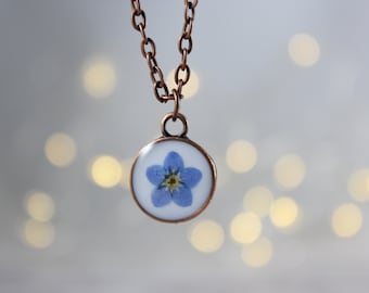 Collier Tiny Myosotis en cuivre