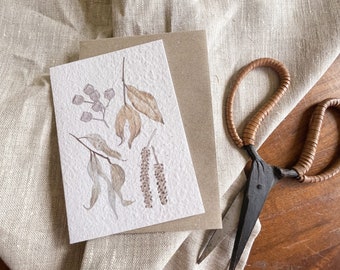 Seeded Card // Gum Leaves // Plantable Card // Australian Native Seeds // Seeded Paper