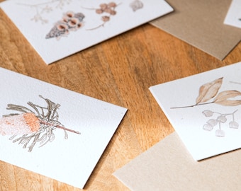 Seeded Card // Collection of Seed Pods // Plantable Card // Australian Native Seeds // Seeded Paper
