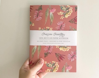 Australian Florals - Recycled Notebook // 100% Recycled Paper