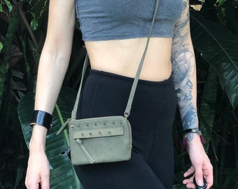 Studded Sage Crossbody Rocker Purse