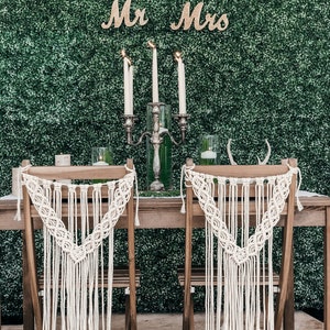 Boho Macrame Wedding Chair Covers, Chair Backs, Bridal Chair Garlands