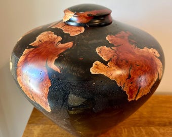 Manzanita root and epoxy Individual cremation urn for ashes, hand turned wood urn, artistic urn, memorial urn.