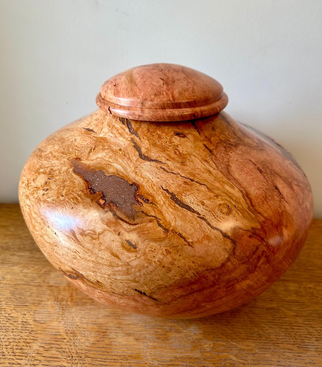 Cherry Burl Individual Cremation Urn for Ashes, Hand Turned Wood Urn ...