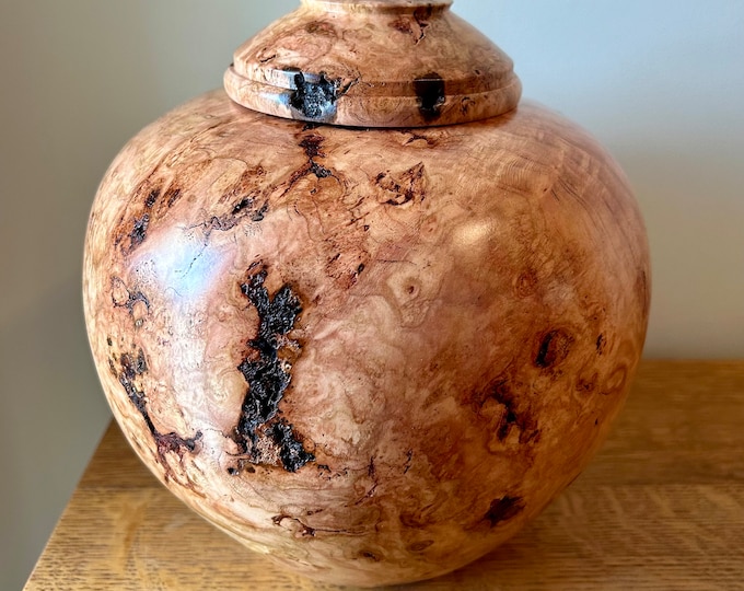 Cherry Burl Individual Cremation Urn for Ashes, Hand Turned Wood Urn ...