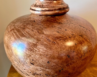 Maple Burl Individual cremation urn for ashes, hand turned wood urn, artistic urn, memorial urn.