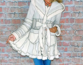 Cashmere and wool Sweater coat, Patchwork coat, Katwise style, Upcycled sweater coat, Elf coat, Boho Hippie Funky, Festival coat SC#092326