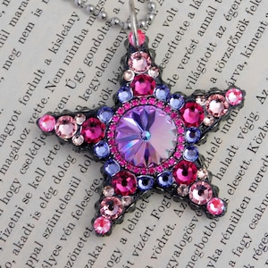 Swarovski star pendant, Wearable art, Funky, Boho, Hippie jewelry, Star necklace  #S032623