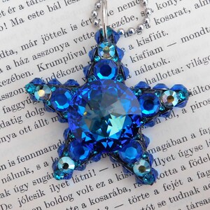 Swarovski Star Pendant, Wearable Art, Funky, Boho, Hippie Swarovski Star Pendant, Wearable Art, Funky, Boho, Hippie
