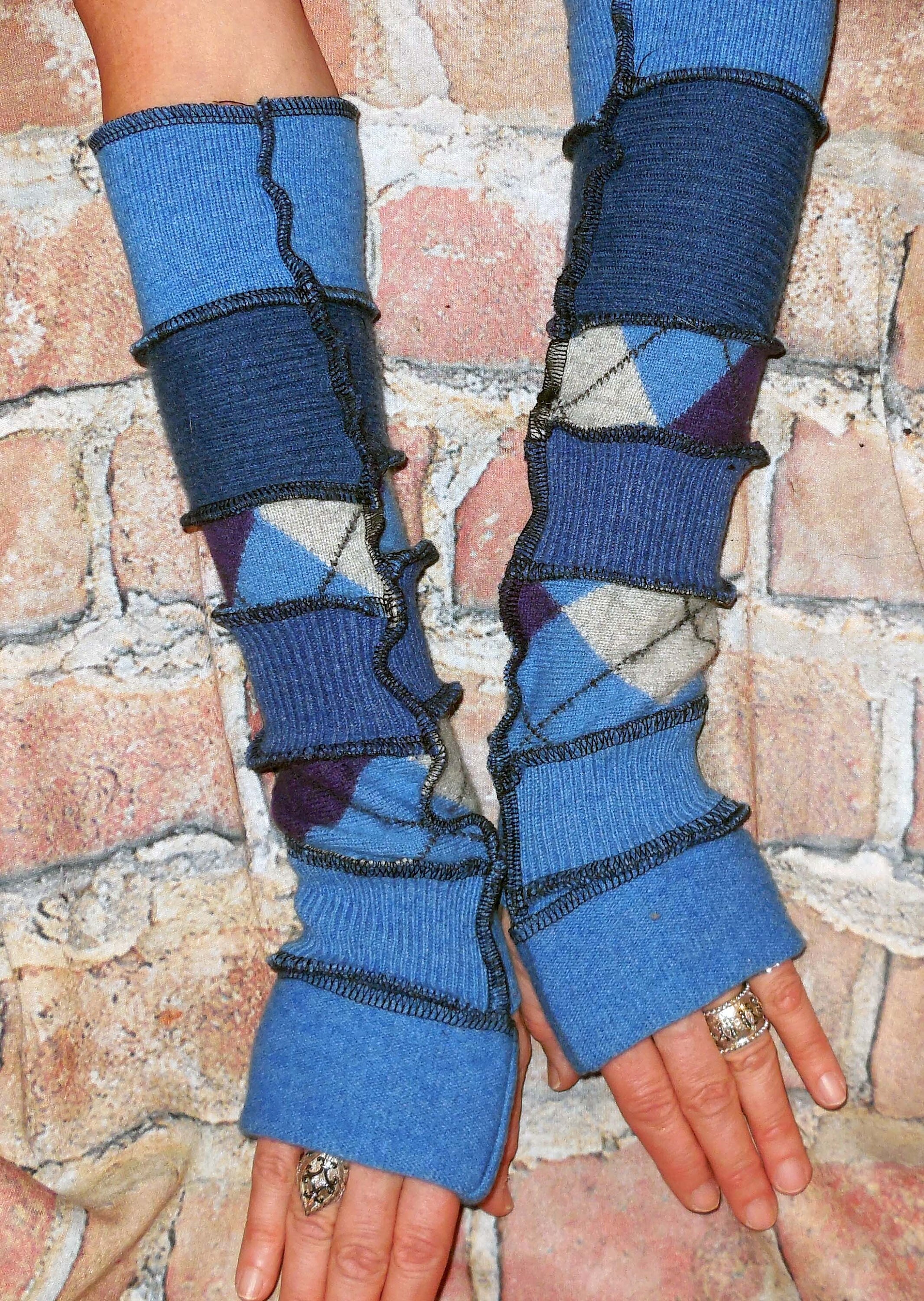 Wool Arm warmer OOAK armwarmer Funky Boho Hippie style Etsy