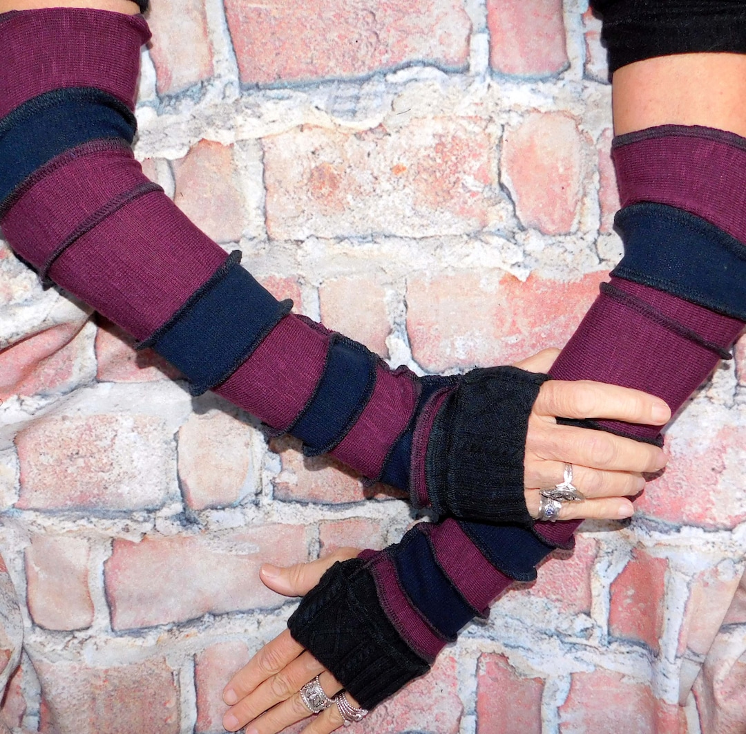 Wool Free Arm Warmer Fingerless Gloves Festival Gear Hippie Etsy
