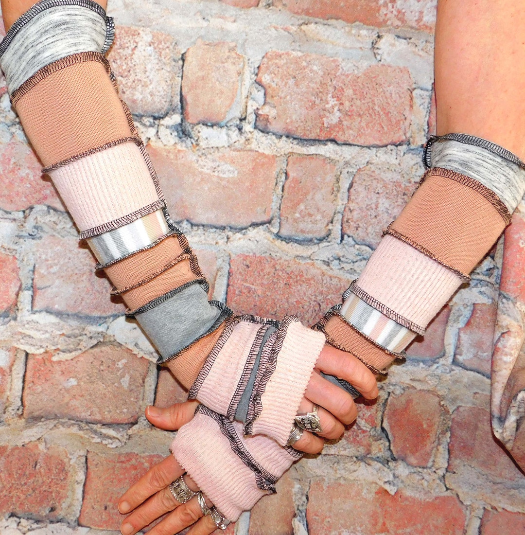 S/M Wool Free Arm Warmer, Fingerless Gloves Festival Gear Hippie