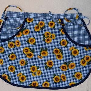 Handmade Sunflower Apron: Small Cotton Kitchen Apron