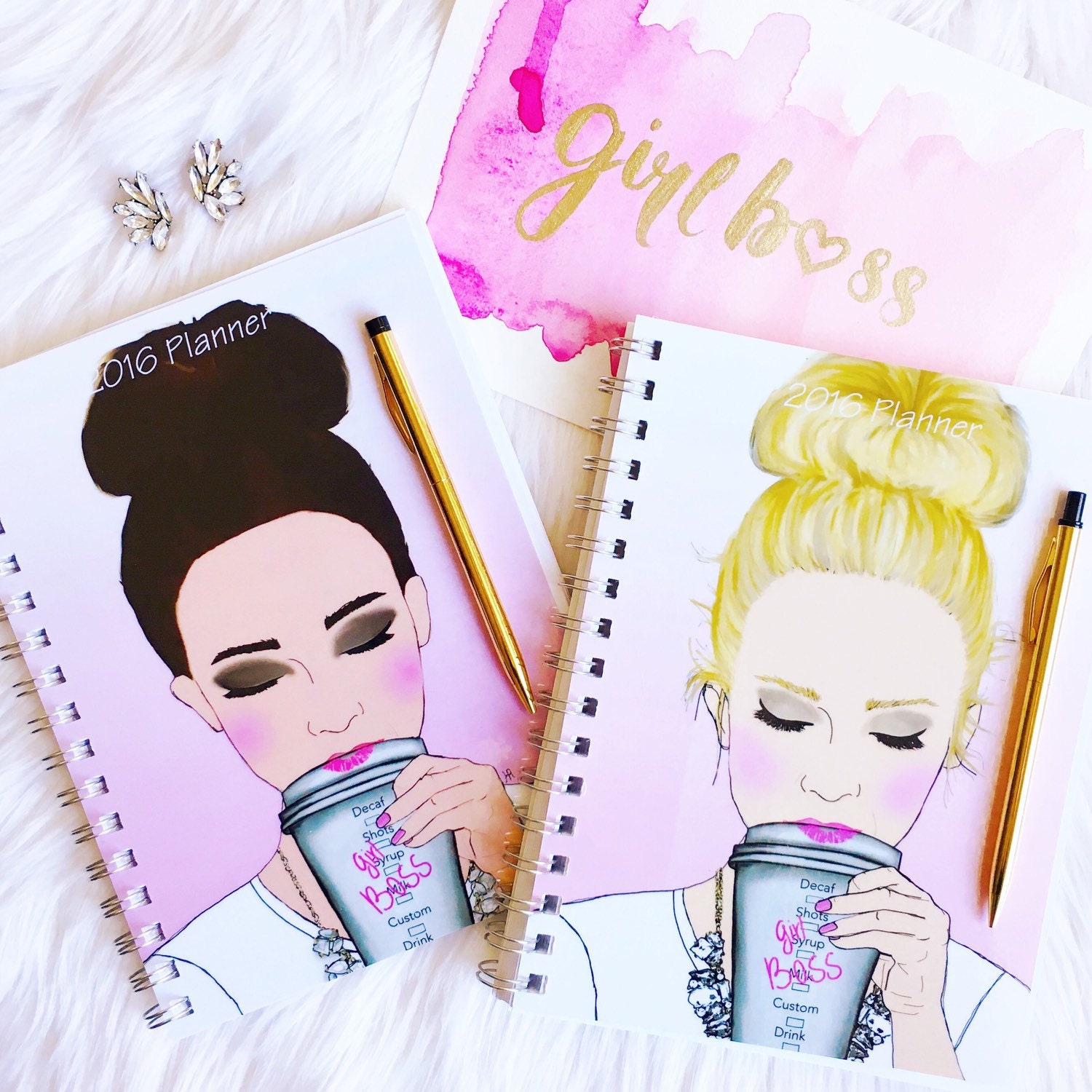 Customizable 2018 2019 Calendar planner Girl Boss Calendar Boss 