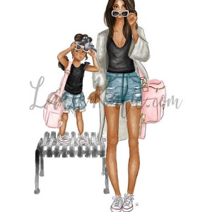 mommy and me art, girls room, girly art, girly print, little girl, mom print, mini me, girls room, girly decor, mother daughter art image 3