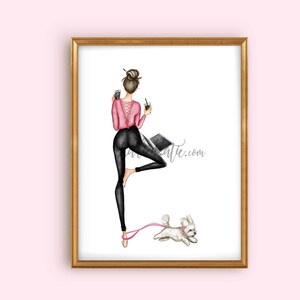 Dog mom, dog lover illustration, dog lover art, maltese, dog illustration, yogi illustration, yogi art, yoga art, yoga illustration image 3