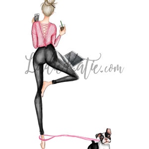 Dog mom, dog lover illustration, dog lover art, maltese, dog illustration, yogi illustration, yogi art, yoga art, yoga illustration image 8