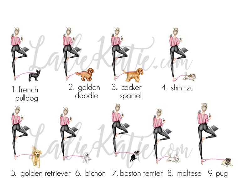 Dog mom, dog lover illustration, dog lover art, maltese, dog illustration, yogi illustration, yogi art, yoga art, yoga illustration image 10