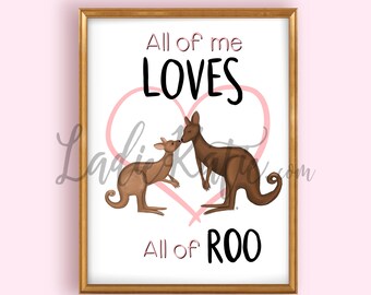 Australia art, Australia print, kangaroo art, kangaroo illustration, nursery art, nursery wall art, children's room, baby's room, animal art
